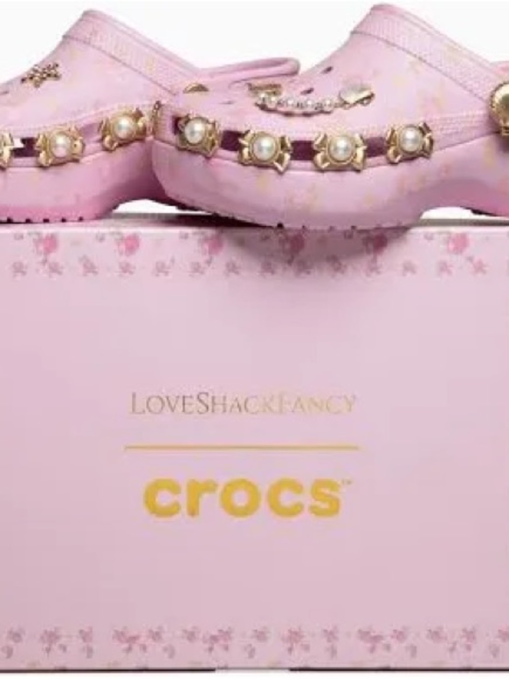 NEW In Box CROCS Loveshackfancy Classic Platform Clog Ballerina Pink Women SZ 9